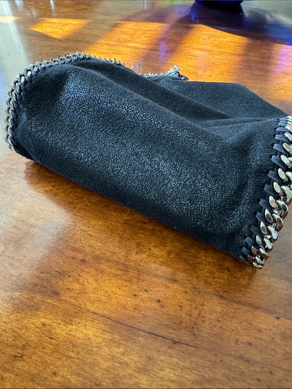 Stella McCartney Black Shoulder Bag with Silver Chain Trim - Picture 7 of 7